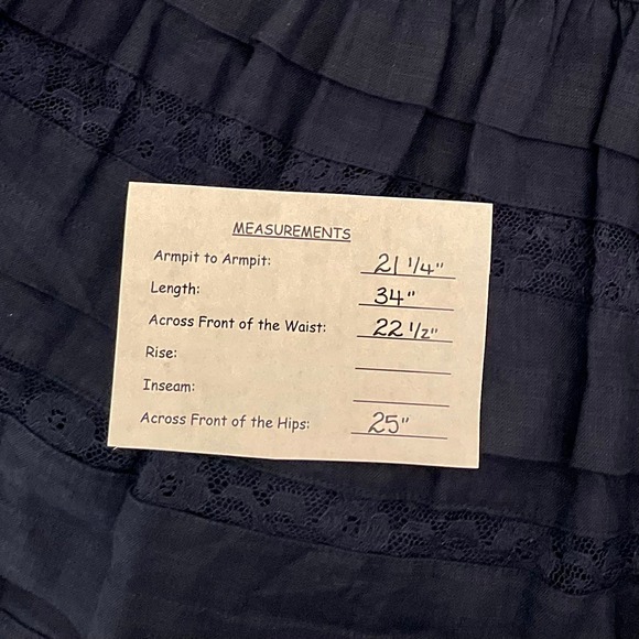 NWT!! J. CREW Maxine Ruffle Trim Dress Linen Navy Blue Drop Waist Lace Large - Picture 15 of 15
